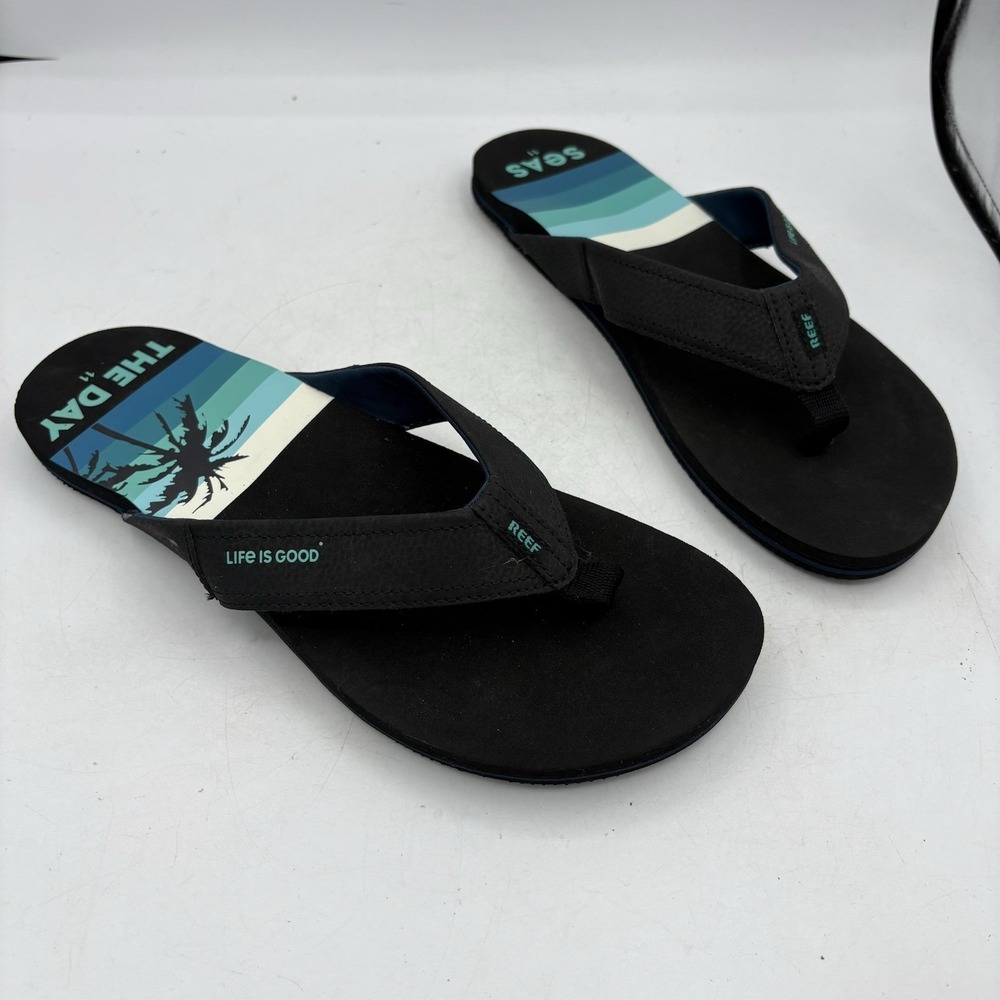 Reef Sandals Mens Size 11 Newport LIG Flip Flop Slide Seas The Day